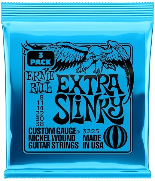 Ernie Ball Extra Slinky Electric Guitar Strings, 3-Pack, view