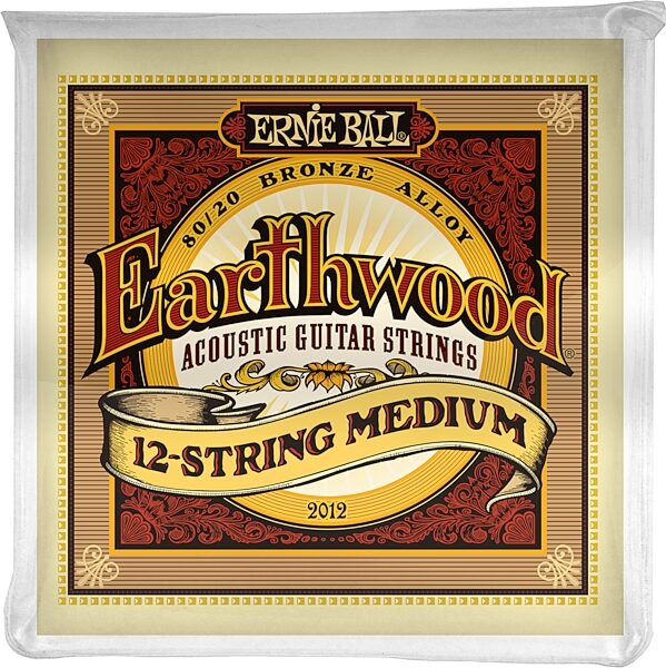 Ernie Ball Earthwood 12-String Acoustic Guitar Strings, 11-52, 2012, Action Position Back