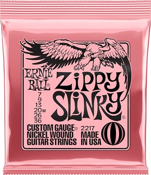Ernie Ball Zippy Slinky Electric Guitar Strings, New, Action Position Back