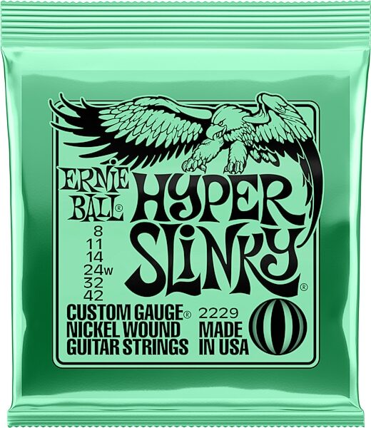 Ernie Ball Hyper Slinky Electric Guitar Strings, New, Action Position Back
