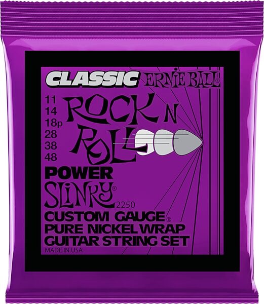 Ernie Ball Slinky Classic Rock N Roll Pure Nickel Electric Guitar Strings, New, Action Position Back