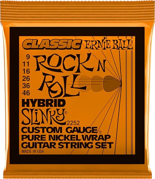 Ernie Ball Slinky Classic Rock N Roll Pure Nickel Electric Guitar Strings, New, Action Position Back