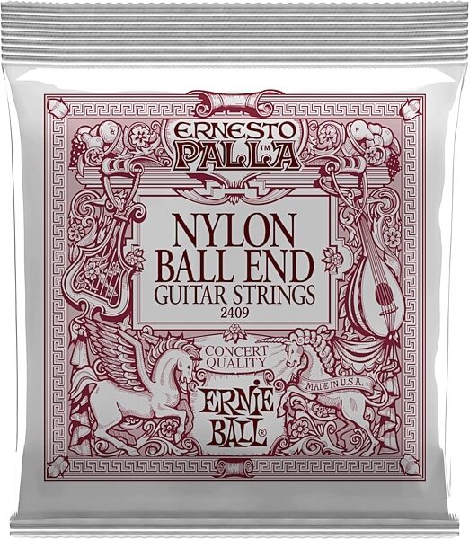 Ernie Ball Ernesto Palla Nylon Classical Guitar Strings, Ball-End, Black and Gold, 2409, Action Position Back