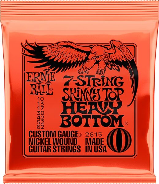 Ernie Ball Skinny Top Heavy Bottom 7-String Electric Guitar Strings, New, Action Position Back