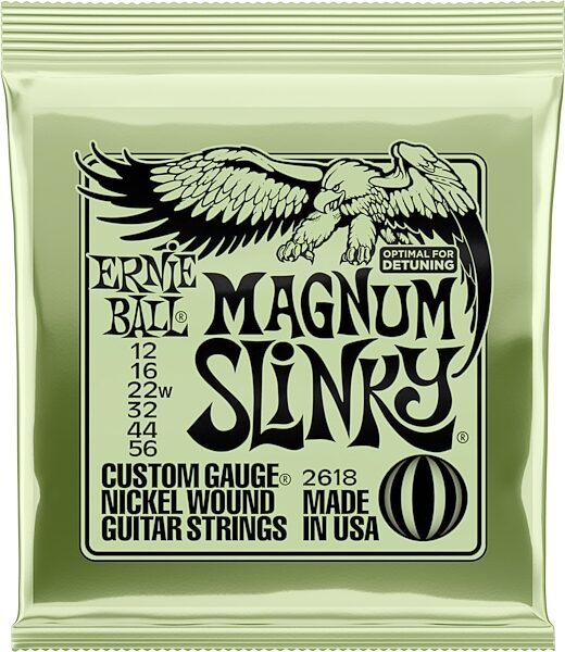 Ernie Ball Magnum Slinky Electric Guitar Strings (12-56), New, Action Position Back