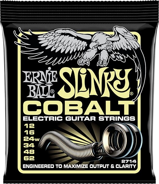 Ernie Ball Mammoth Slinky Cobalt Electric Guitar String Set (12-62), New, Action Position Back