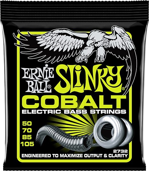 Ernie Ball Cobalt Regular Slinky Electric Bass Guitar Strings, 50-105, 2732, Action Position Back