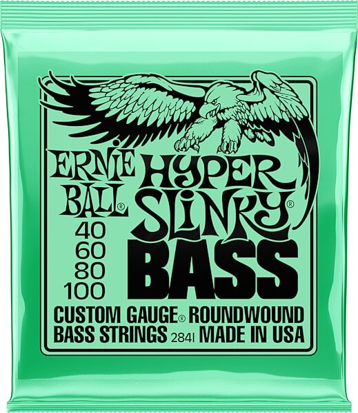 Ernie Ball P02841 Hyper Slinky Electric Bass Strings, New, Action Position Back