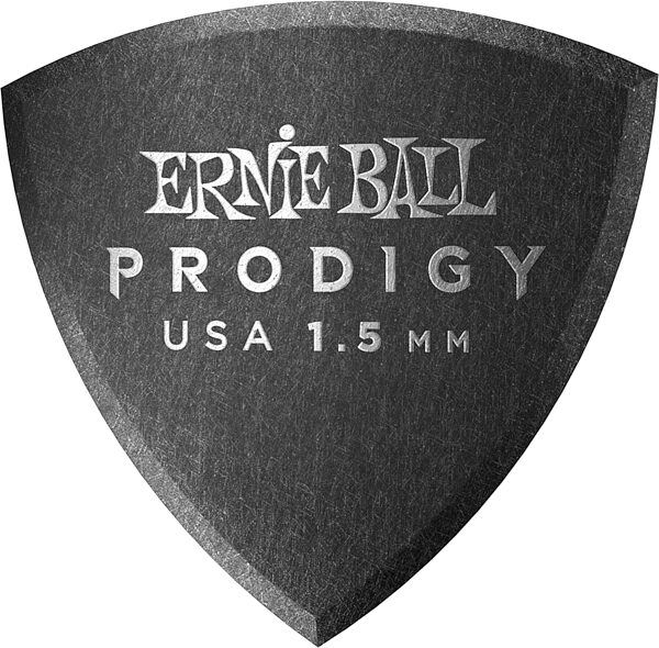 Ernie Ball Prodigy Shield Guitar Picks (6-Pack), Black, 1.5 millimeter, Action Position Back