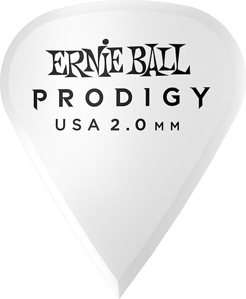 Ernie Ball Prodigy Sharp Guitar Picks (6-Pack), White, 2.0 millimeter, Action Position Back