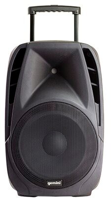 Gemini ES-12TOGO Powered PA System with Wireless Microphones, Front Handle Half Raised