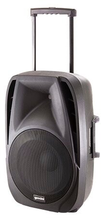 Gemini ES-12TOGO Powered PA System with Wireless Microphones, Angle Handle Raised