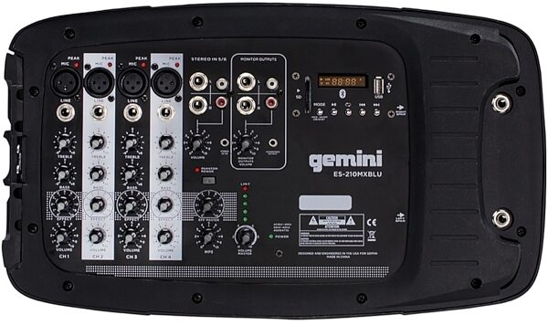 Gemini ES-210MXBLU Portable PA System, New, Mixer