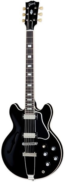 Gibson ES-390 Plain Top Electric Guitar (with Case), Vintage Ebony Gloss