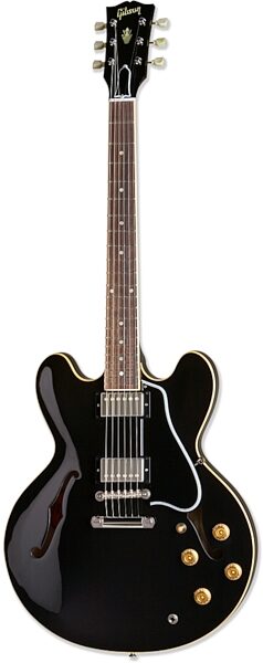 Gibson ES-335 Fat Neck Semi-Hollowbody Electric Guitar (With Case), Antique Ebony