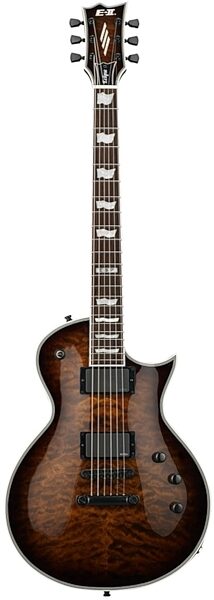ESP E-II ECQM Eclipse Electric Guitar (with Case), Dark Brown Sunburst