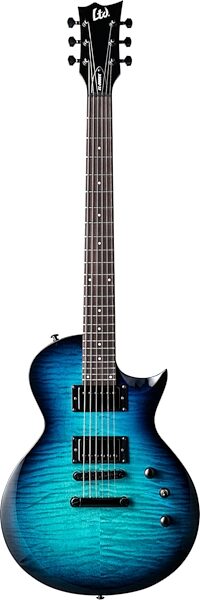 ESP LTD EC-200DX FM Electric Guitar, Blue Burst, Action Position Back