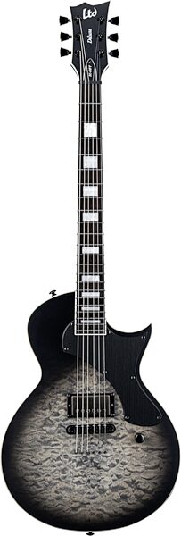 ESP LTD Deluxe EC-01FT Electric Guitar, Charcoal Burst Satin Teardrop, Action Position Back