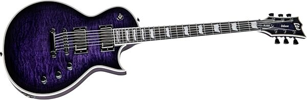 ESP LTD EC-1000-QM Electric Guitar, See-Thru Purple Sunburst, Action Position Back