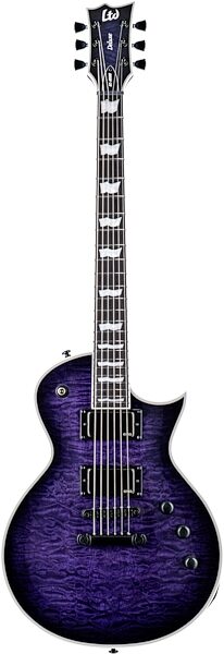 ESP LTD EC-1000-QM Electric Guitar, See-Thru Purple Sunburst, Action Position Back