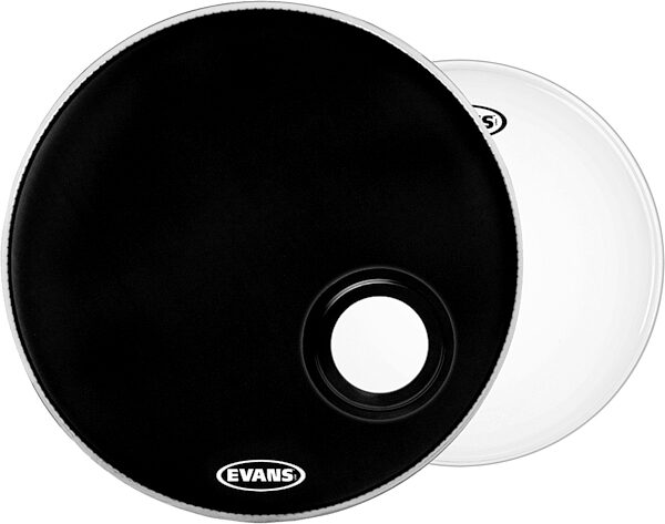 Evans EQ3 Bass Drumhead, Black, 22 inch, with 14&quot; G1 Drum Head, pack