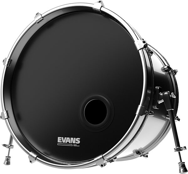 Evans EMAD2 Clear Bass Drumhead, With 18&quot; REMAD, Action Position Back