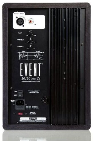 Event 20/20BAS Bi-Amped Powered Studio Monitor Speaker, Rear