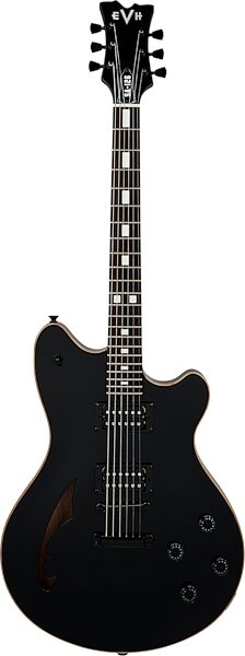 EVH Eddie Van Halen SA-126 Standard Centerblock Electric Guitar, Piano Black, Action Position Back