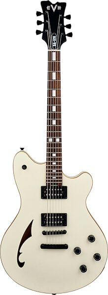 EVH Eddie Van Halen SA-126 Standard Centerblock Electric Guitar, Satin Vintage White, Action Position Back