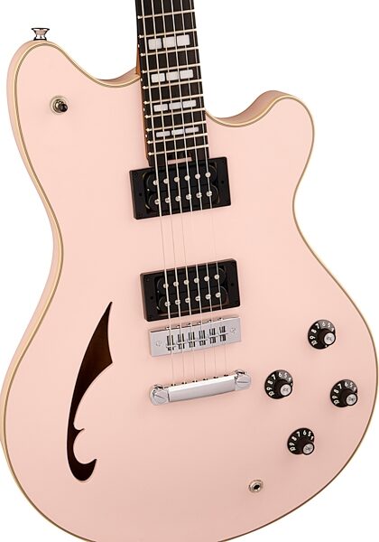 EVH Eddie Van Halen Limited Edition SA-126 Special Electric Guitar, with Ebony Fingerboard (with Case), Satin Shell Pink, Action Position Back