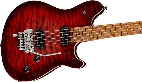 EVH Eddie Van Halen Wolfgang Special Quilted Maple Electric Guitar, Sangria, Open Box (Good), Main with all components Back