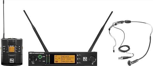 Electro-Voice RE3-BPHW Headset Wireless Microphone System, Band 5H (560-596 MHz), Main