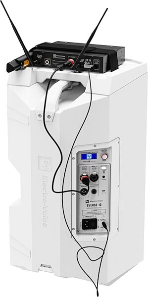 Electro-Voice EVERSE 12 Battery-Powered PA Speaker, White, Action Position Back