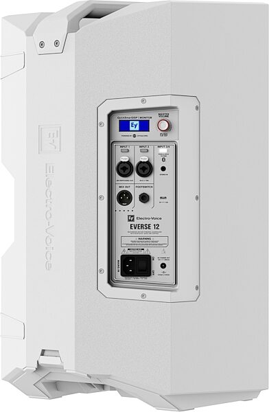 Electro-Voice EVERSE 12 Battery-Powered PA Speaker, White, Action Position Back