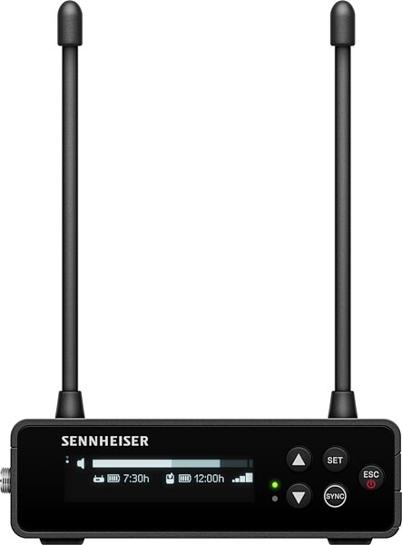 Sennheiser EW-DP Portable ENG Set Wireless Camera-Mount System with Omni Lavalier and Plug-On Transmitter, R1-6, Receiver Front
