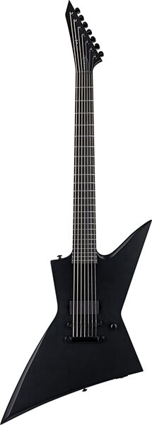 ESP LTD EX-7 Baritone Black Metal Electric Guitar, Black Metal, Action Position Back