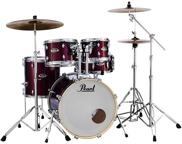 Pearl EX725SPC Export Drum Kit, 5-Piece, Burgundy, with HWP-830 Hardware Pack, Main