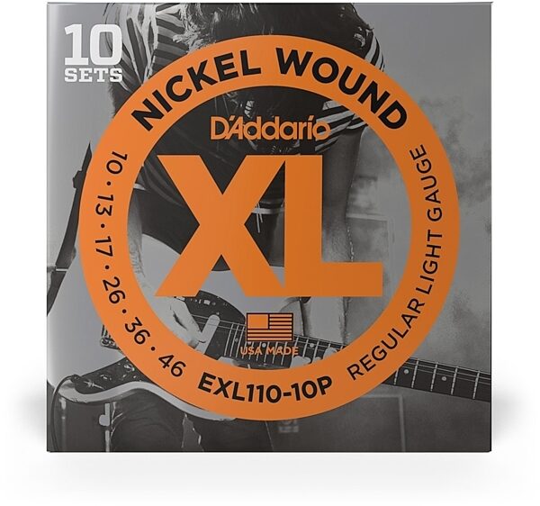 D'Addario EXL110 XL Electric Guitar Strings (Regular Light, 10-46), 10-Pack, view