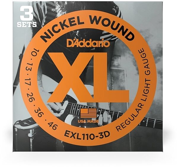 D'Addario EXL110 XL Electric Guitar Strings (Regular Light, 10-46), 3-Pack, view