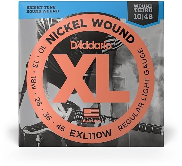 D'Addario EXL110W Nickel Wound Electric Guitar Strings (Light), New, view