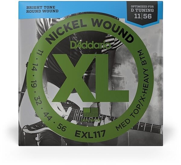 D'Addario EXL Nickel Wound Electric Guitar Strings, EXL117, Medium Top/Xtra Heavy Bottom, view