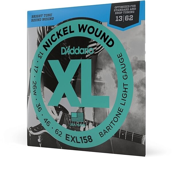 D'Addario EXL158 XL Nickel Wound Baritone Electric Guitar Strings, New, main