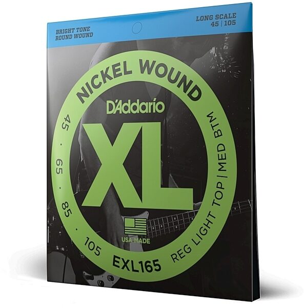 D'Addario EXL165 XL Nickel Wound Bass Strings (Long Scale), New, main