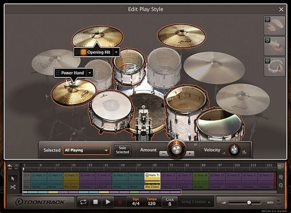 Toontrack EZ Drummer 2 Software, Screenshot - Play Style