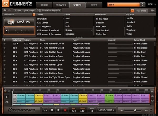 Toontrack EZ Drummer 2 Software, Screenshot - Search