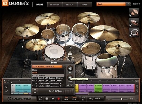 Toontrack EZ Drummer 2 Software, Screenshot - Properties