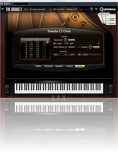 Steinberg The Grand Virtual Grand Piano (Mac and Windows), Screenshot - Editor View 6