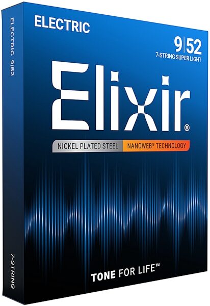 Elixir Nanoweb 7-String Electric Guitar Strings, 9-52, Super Light, View2