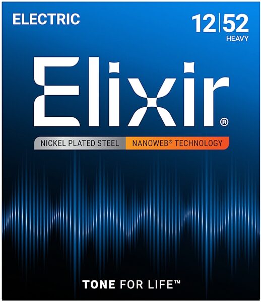 Elixir Nanoweb Electric Guitar Strings, 12-52, 12152, Heavy, Main