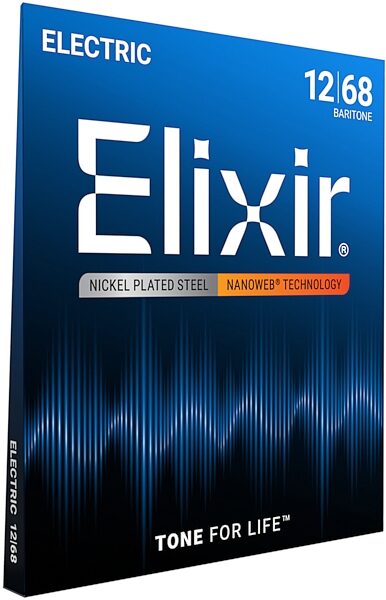 Elixir Nanoweb Electric Baritone Guitar Strings, 12-68, View2